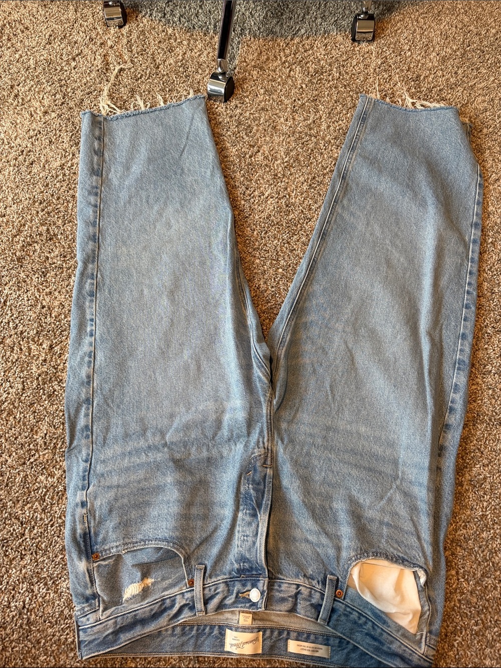 Universal Thread Light Blue Boyfriend Jeans with Raw Hem